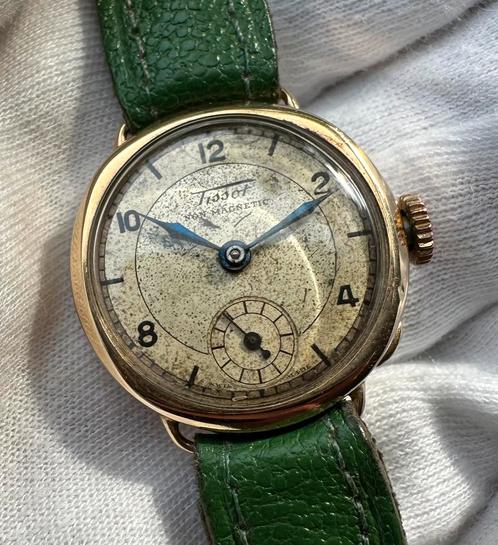 Goud tissot horloge, Sieraden, Tassen en Uiterlijk, Horloges | Dames, Gebruikt, Polshorloge, Overige merken, Goud, Leer, Ophalen of Verzenden