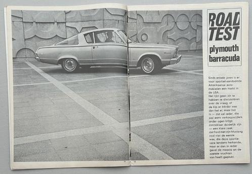 Plymouth Barracuda test in Autovisie 1966, Boeken, Auto's | Folders en Tijdschriften, Gelezen, Overige merken, Ophalen of Verzenden