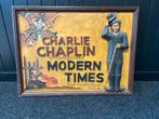 Charlie Chaplin Modern Times Houten Reclamebord, Antiek en Kunst, Ophalen