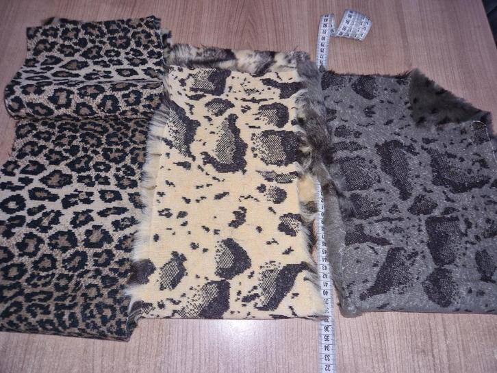 stof lapjes teddy tijger prachtige stof 3x, Hobby en Vrije tijd, Stoffen en Lappen, Nieuw, Overige materialen, Minder dan 30 cm