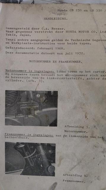 handleiding Honda cb 250  cb350 beschikbaar voor biedingen