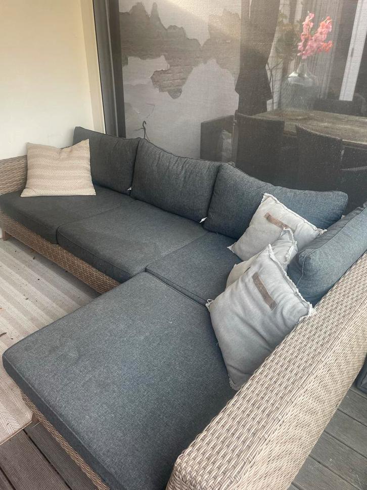 Tuinbank / Loungebank - 2 Chaise Longues, Tuin en Terras, Tuinsets en Loungesets, Gebruikt, Loungeset, Wicker, 4 zitplaatsen, Bank