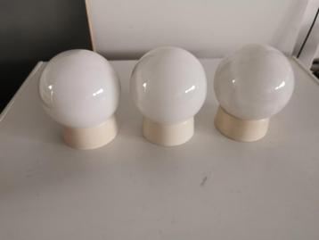 3 stuk wit melkglas plafond lampen badkamer
