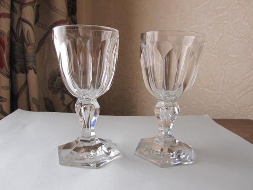 Zes antieke Val St Lambert model Cambridge portoglazen 1855, Antiek en Kunst, Antiek | Glas en Kristal, Verzenden