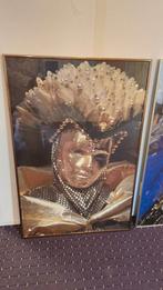 Gouden Masker Print in Nielsen Wissellijst, Minder dan 50 cm, 50 tot 75 cm, Ophalen of Verzenden, Print