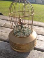 Automata muziek zingende vogel kooi, antiek, Duits, koper, Ophalen of Verzenden, Gebruikt