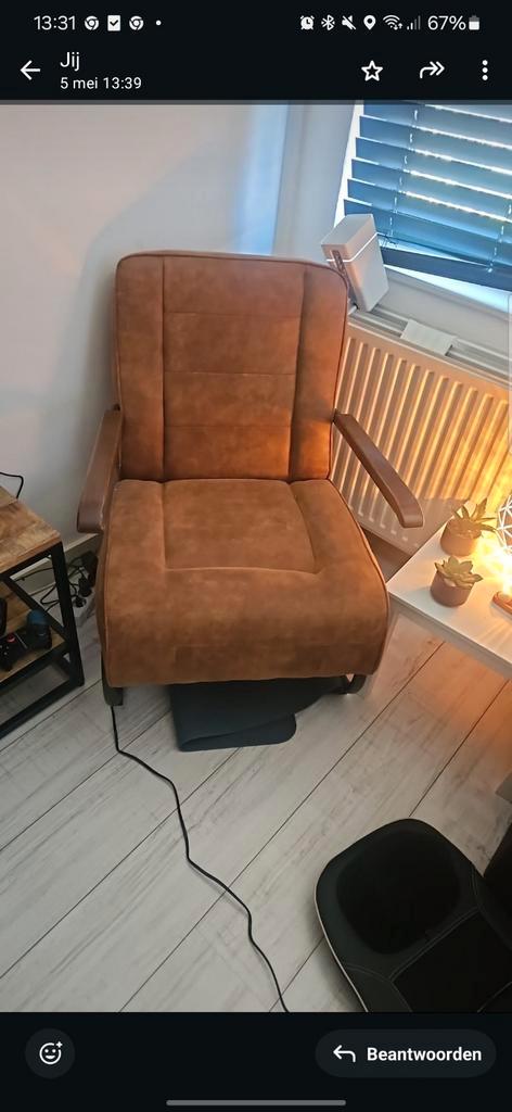 Fauteuils, Huis en Inrichting, Fauteuils, Zo goed als nieuw, Leer, Stof, 75 tot 100 cm, Ophalen of Verzenden