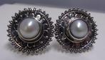 Nieuwe zilveren Parel oorbellen, Verzenden, Wit, Nieuw, Met edelsteen