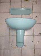 Vintage Blauwe Wastafel Sphinx. Inc planchet & zuil, Doe-het-zelf en Verbouw, Sanitair, Ophalen of Verzenden, Gebruikt, Steen