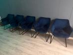Set van 5 blauwe stoelen, Huis en Inrichting, Stoelen, Gebruikt, Blauw, Ophalen of Verzenden, Stof