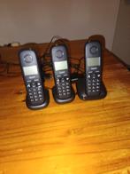 Telefoonset 3delig, Telecommunicatie, Vaste telefoons | Handsets en Draadloos, Ophalen, Zo goed als nieuw, 3 handsets, Stralingsarm