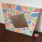 mozaïek steentjes pastelgroen roze oranje blauw spiegeltje, Minder dan 50 cm, Vierkant, Ophalen of Verzenden, Zo goed als nieuw