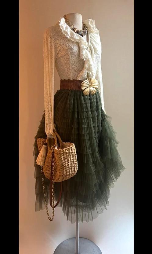 Tule midi maxi rok groen 36/38/40, Kleding | Dames, Rokken, Zo goed als nieuw, Maat 38/40 (M), Groen, Onder de knie, Ophalen of Verzenden