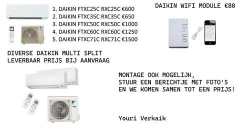 Daikin Airconditioning – Koelen & Verwarmen – Montage Optie, Witgoed en Apparatuur, Airco's, Zo goed als nieuw, Wandairco, 100 m³ of groter
