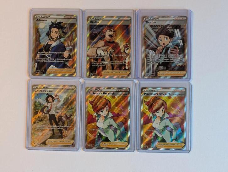 6 Full Art Trainers Pokémon Kaarten (SWSH era), Hobby en Vrije tijd, Verzamelkaartspellen | Pokémon, Zo goed als nieuw, Meerdere kaarten