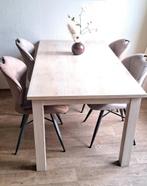 Eettafel met 4 bijna nieuwe eetstoelen (Set), Ophalen, Metaal, 200 cm of meer, 50 tot 100 cm