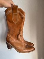 Vintage Y2K cognac bruine echt lederen cowboy laarzen, Vintage, Hoge laarzen, Bruin, Vintage