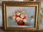 Prachtige olieverf bloemen schilderij, Ophalen of Verzenden