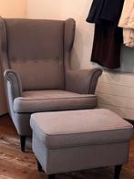 Strandmon fauteuil en Hocker, Huis en Inrichting, Fauteuils, Ophalen, Hout, Gebruikt, 75 tot 100 cm