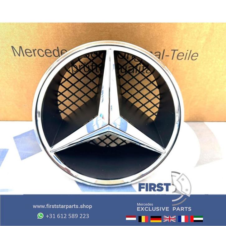 Mercedes AMG GRIL STER LOGO CHROOM W176 W177 W205 W117 W118, Auto-onderdelen, Carrosserie en Plaatwerk, Mercedes-Benz, Gebruikt