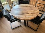 Ronde eettafel, mango hout, Huis en Inrichting, Tafels | Eettafels, Ophalen, Zo goed als nieuw, Rond, 100 tot 150 cm