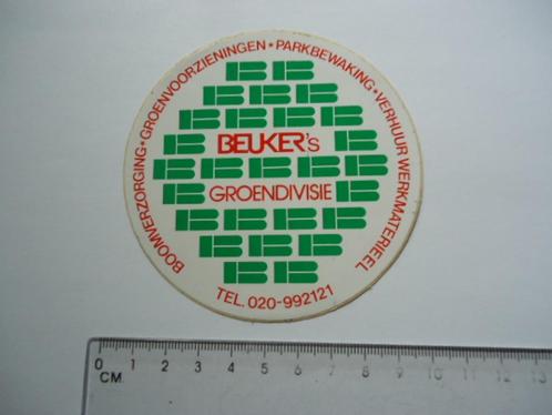sticker oud Beukers beveiliging groen parkbewaking bewaking, Verzamelen, Stickers, Zo goed als nieuw, Bedrijf of Vereniging, Verzenden