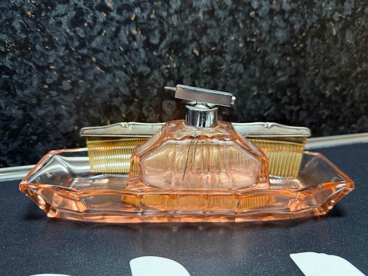 Vintage Roze Parfumfles Set, Antiek en Kunst, Antiek | Glas en Kristal, Ophalen of Verzenden