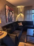 Zwarte velvet  lounge bank van Oosterbaan wonen, Huis en Inrichting, Banken | Complete zithoeken, Ophalen, Gebruikt, Stof, Eric kuster