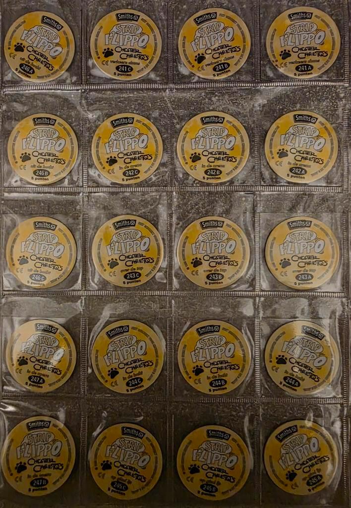Complete Set Zeldzame Gladde Chester Flippo's, Verzamelen, Flippo's, Verzameling, Chester Cheetos, Strip, Ophalen of Verzenden
