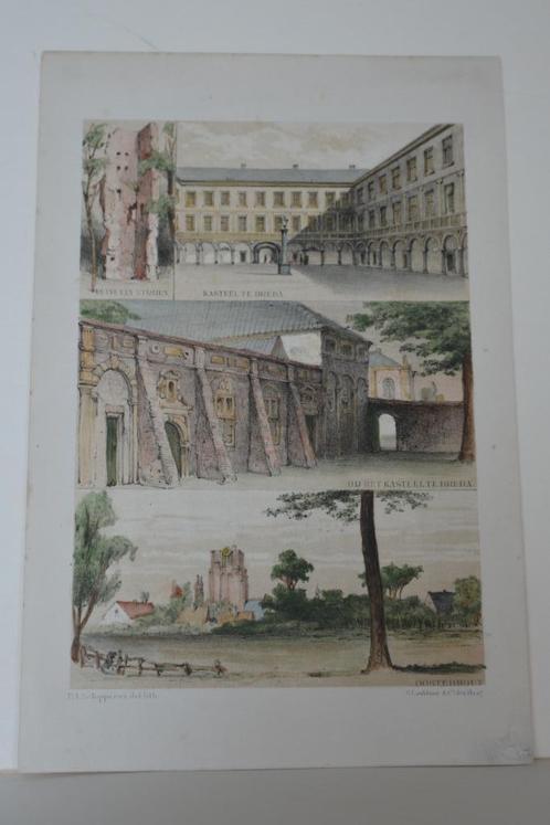 BREDA STRIJEN KASTEEL OOSTERHOUT N-B Litho Craandijk GD3, Antiek en Kunst, Kunst | Litho's en Zeefdrukken, Verzenden