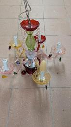 Kroonluchter verkleurde glas, Huis en Inrichting, Lampen | Kroonluchters, Ophalen, Gebruikt, Glas