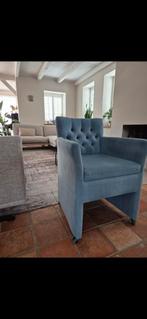 6 Gecapitonneerde Fauteuils op Wieltjes, Huis en Inrichting, Fauteuils, Ophalen, Gebruikt, Stof