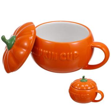 Keramische pompoenmokken met deksels (per stuk) beschikbaar voor biedingen