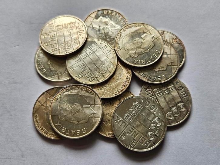 13 Zilveren Benelux tientjes., Postzegels en Munten, Munten | Nederland, 10 gulden, Koningin Beatrix, Zilver, Ophalen of Verzenden