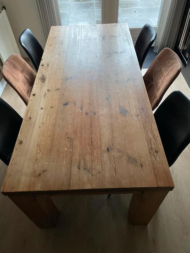 Massief Grenen Eettafel van Antieke Vloerdelen, Huis en Inrichting, Tafels | Eettafels, Gebruikt, 50 tot 100 cm, 150 tot 200 cm