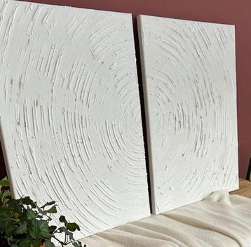 Textured art duo 2x inclusief lijst (t.w.v. €20 per stuk) beschikbaar voor biedingen