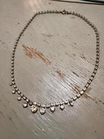 Vintage rhinestones costume jewelry ketting strass collier, Ophalen of Verzenden, Overige materialen, Ketting