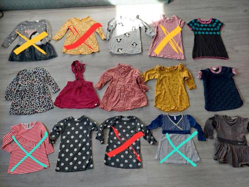 Jurken maat 80 meisje jurk jurkjes lange mouwen herfst winte, Kinderen en Baby's, Babykleding | Maat 80, Zo goed als nieuw, Meisje