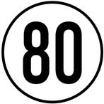 Originele Tempo 80 km sticker - veiligheidsstickers, Ophalen of Verzenden, Nieuw, Auto of Motor