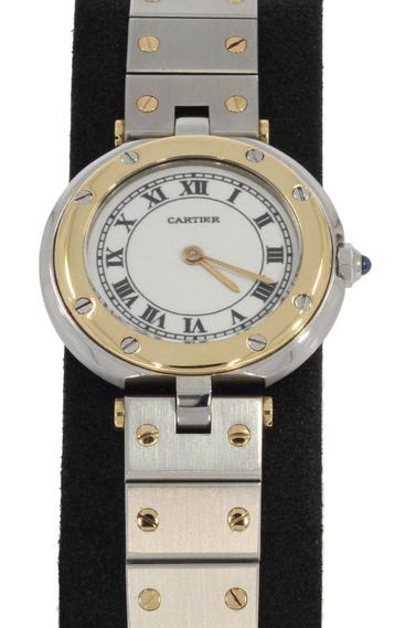 Sale! Cartier Santos dames horloge 18k goud staal 27mm fraai beschikbaar voor biedingen