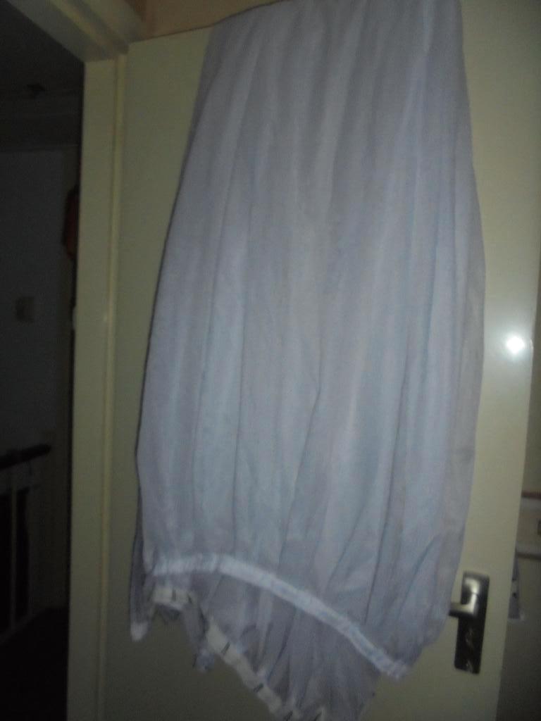 1x vitrage, Wit, Vitrage, Zo goed als nieuw, 200 cm of meer