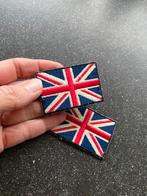 Fournituren applicaties 2 stuks Engelse vlag UK embleem, Applicatie, Ophalen of Verzenden, Zo goed als nieuw