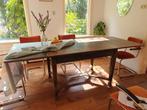 Houten tafel, met  2 zijstukken, Ophalen, Gebruikt, 200 cm of meer, 50 tot 100 cm