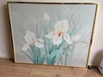 Zeer groot bloemenschilderij P. Holtman, Ophalen, Gebruikt, 125 cm of meer, Schilderij