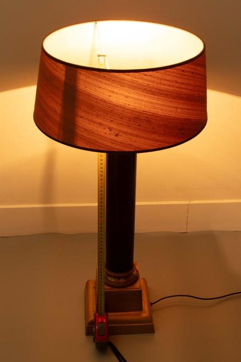(nr.84) Staande schemerlamp groot, Huis en Inrichting, Lampen | Vloerlampen, Gebruikt, Minder dan 100 cm, Hout, Metaal, Stof, Ophalen
