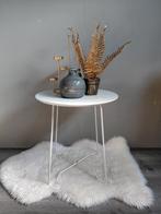 bijzettafel - wit - meubel - planten tafel - rond, Ophalen of Verzenden, Hout
