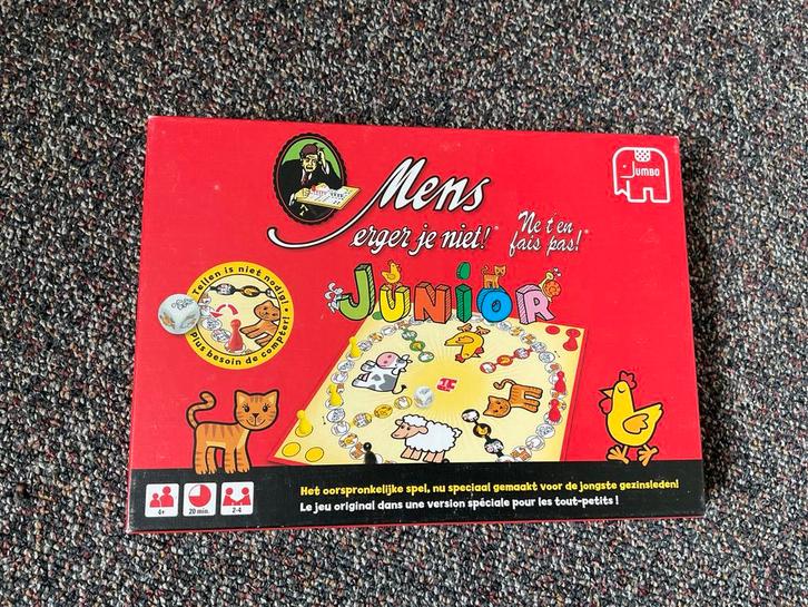Mens erger je niet Junior - Jumbo Bordspel, Hobby en Vrije tijd, Gezelschapsspellen | Bordspellen, Zo goed als nieuw, Ophalen