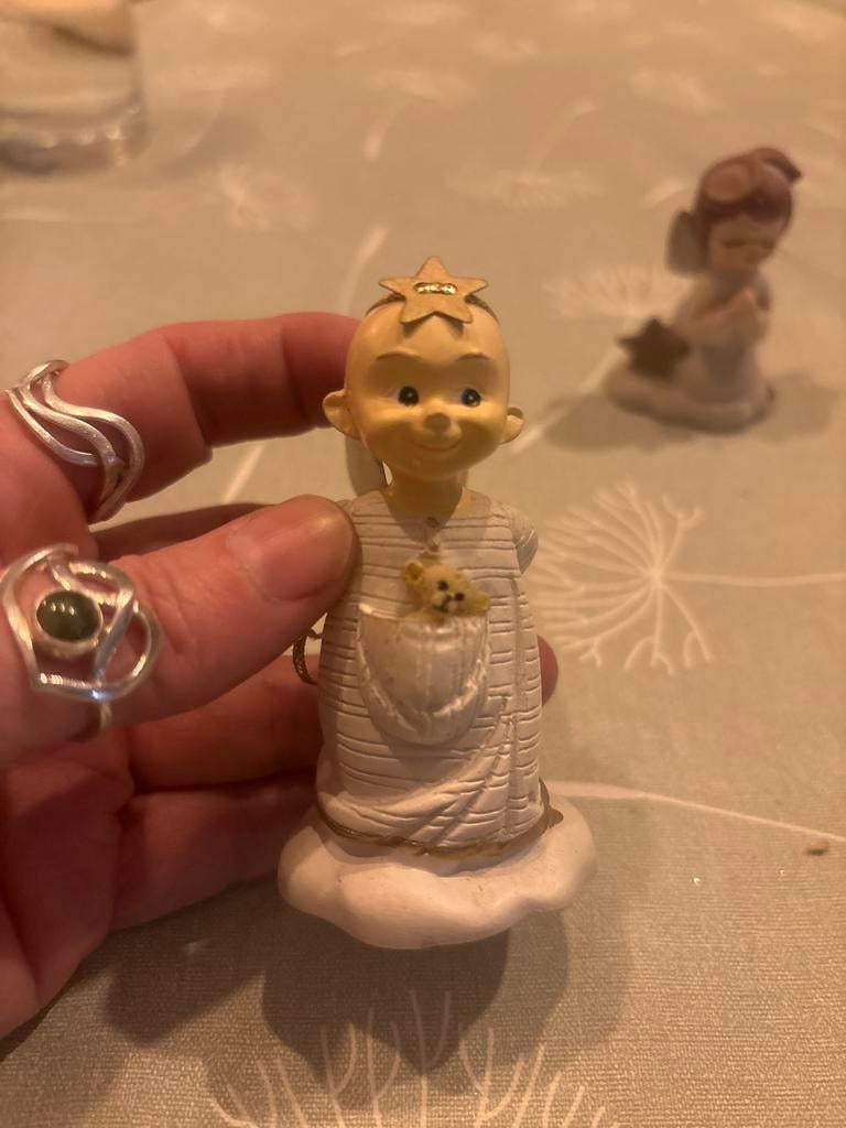 Vintage Engelenbeeld met Ster, Ophalen of Verzenden, Gebruikt, Kunststof, Engelenbeeld