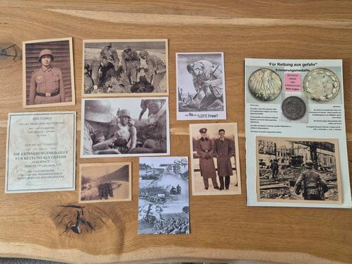 Grote medaille 'Für Rettung aus Gefahr' + documentenset, Verzamelen, Militaria | Tweede Wereldoorlog, Landmacht, Duitsland, Ophalen of Verzenden