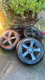 17 inch Dezent zwarte velgen + winterbanden – 5x112, Auto-onderdelen, Banden en Velgen, Ophalen, Gebruikt, 17 inch, All Season